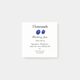 Hausgemachte Heidelbeermarmelade aus Liebe fügen T Post-it Klebezettel