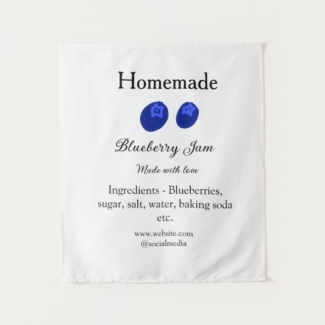 Hausgemachte Heidelbeermarmelade aus Liebe fügen T Wandteppich (Vorderseite)