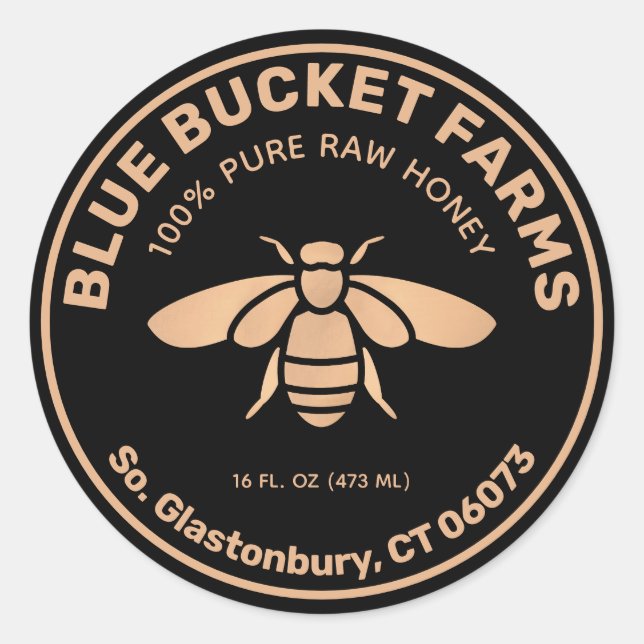 Hausgemachte Honey Bee Jar Label Runder Aufkleber (Vorderseite)