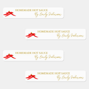 Hausgemachte Hot Chili Sauce Thin Label Etiketten