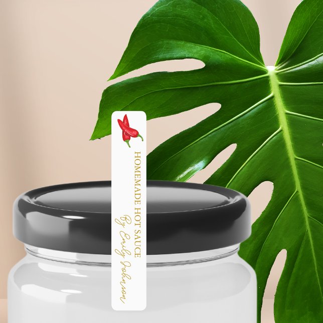 Hausgemachte Hot Chili Sauce Thin Label Etiketten (Von Creator hochgeladen)