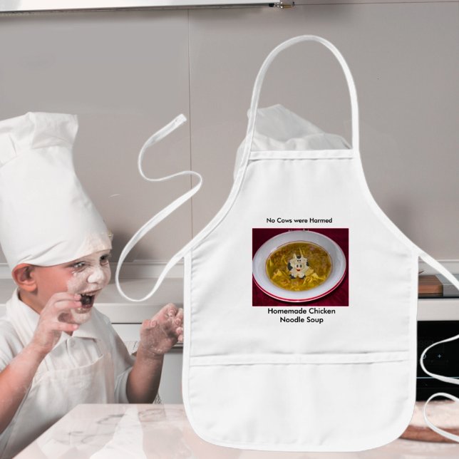 Hausgemachte Hühnernudelsuppe Keine Kühe Kinderschürze (Homemade Chicken Noodle Soup No Cows Kids' Apron)