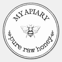 Hausgemachte Hummeln Bauernhof Runde Etiketten Auf