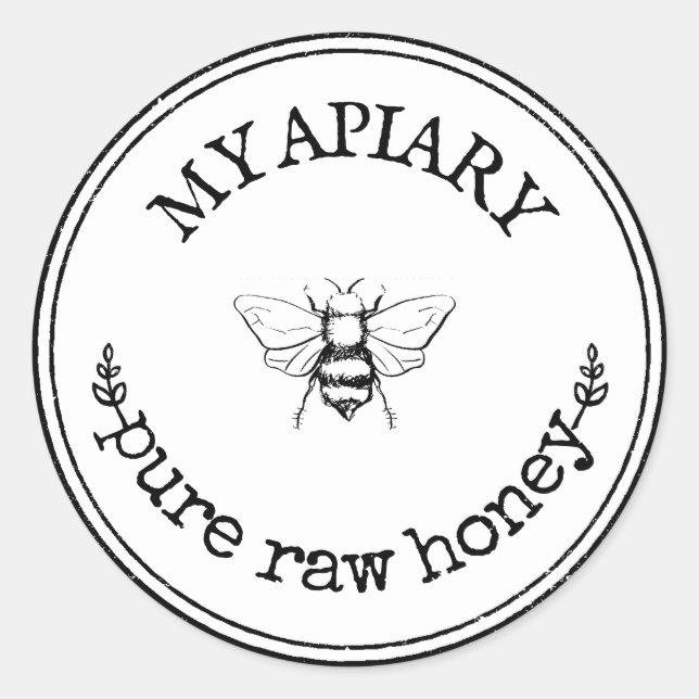 Hausgemachte Hummeln Bauernhof Runde Etiketten Auf Runder Aufkleber (Vorderseite)