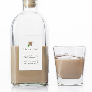 hausgemachte Irish Cream Likör Flasche Etikett