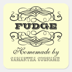 Hausgemachte Konfitüre-Aufkleber Quadratischer Aufkleber