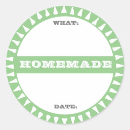 hausgemachte Konservendose schreiben auf pastell n Runder Aufkleber