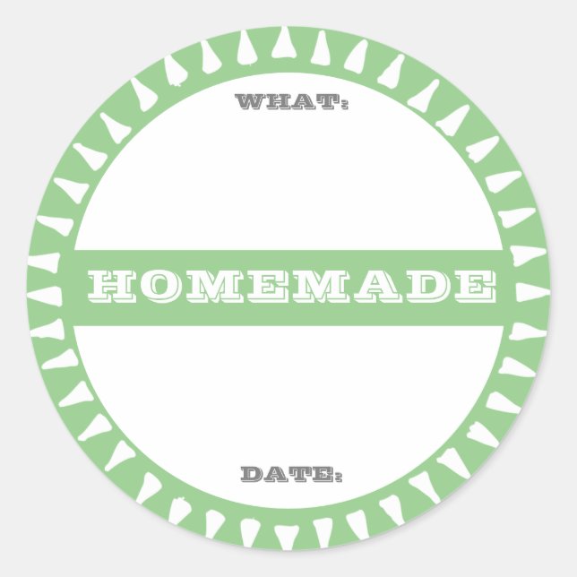 hausgemachte Konservendose schreiben auf pastell n Runder Aufkleber (Vorderseite)