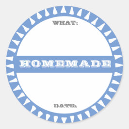 hausgemachte Konservendose schreiben auf pastell n Runder Aufkleber