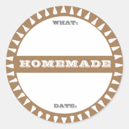 hausgemachte Konservendose schreiben auf pastell n Runder Aufkleber