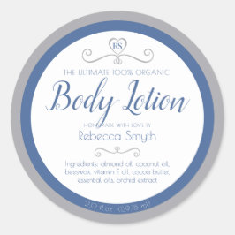 Hausgemachte Körperlotion Zutaten blau silber Runder Aufkleber