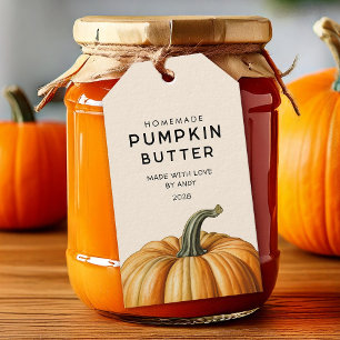 Hausgemachte Kürbisbutter Jar Labels Geschenkanhänger