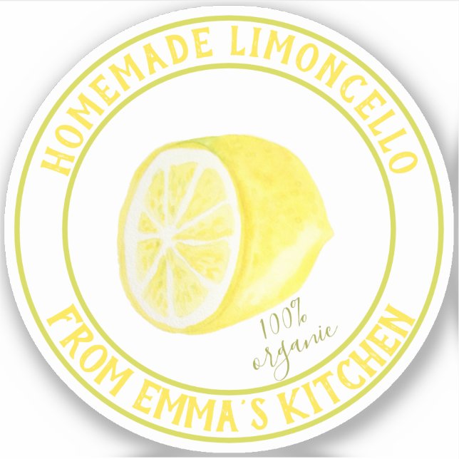 Hausgemachte Limoncello - 100% Bio - wasserdicht Aufkleber (Vorderseite)