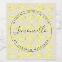 Hausgemachte Limoncello Flasche Etikett Antiquität