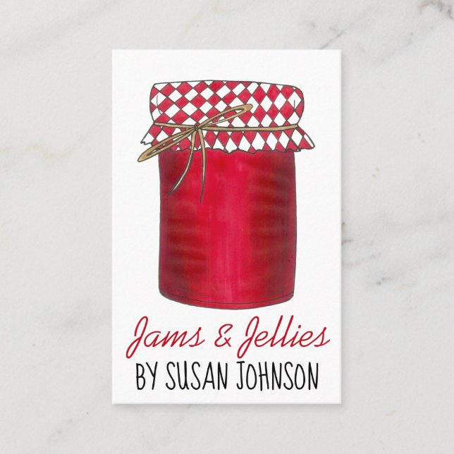Hausgemachte Marmeladen Jellies Frucht Konserven Visitenkarte (Vorderseite)
