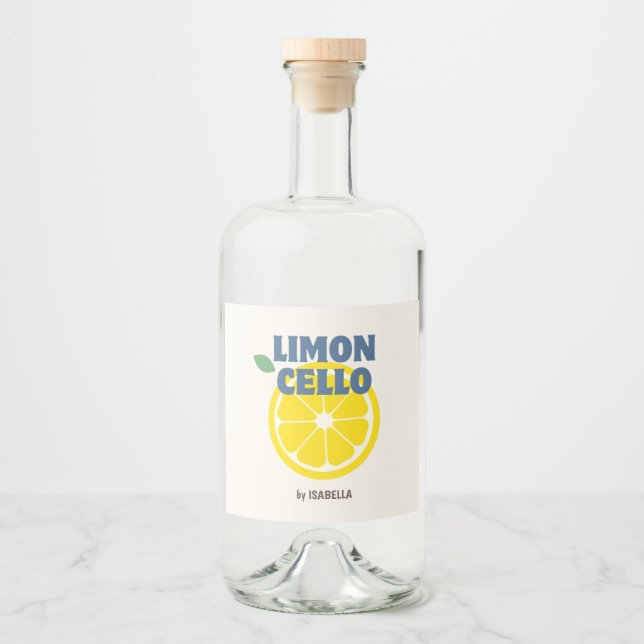Hausgemachte Modern Creme Liebe Limoncello Liquor Alkoholflaschenetikett (Vorderseite)