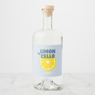 Hausgemachte Modern Light Blue Liebe Limoncello Alkoholflaschenetikett