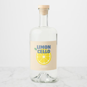 Hausgemachte moderne helle Beige Limoncello Alkoholflaschenetikett