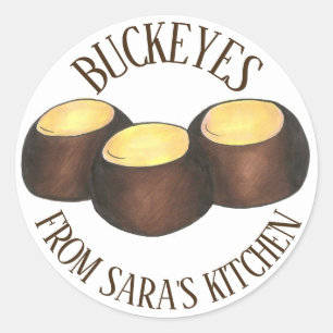 Hausgemachte Ohio Buckeye-Buttercreme aus Erdnuss Runder Aufkleber