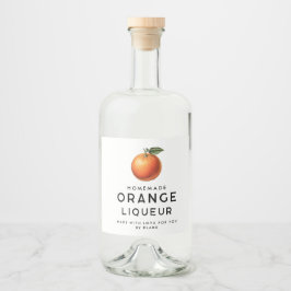 Hausgemachte Orangenliköre mit Orange Alkoholflaschenetikett