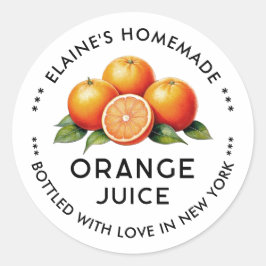 Hausgemachte Orangensaftkonserven Runder Aufkleber