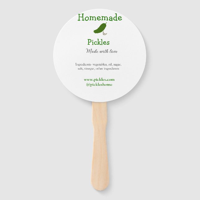 Hausgemachte Pflücke aus Liebe ergänzen Textseite Fächer (Vorderseite)