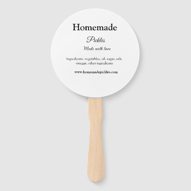 Hausgemachte Pflücke aus Liebe ergänzen Textseite Fächer (Vorderseite)