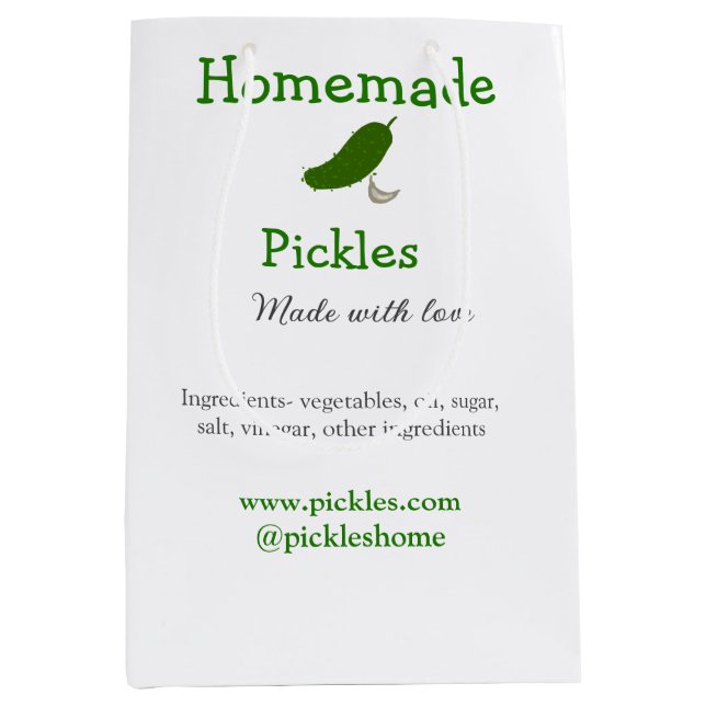 Hausgemachte Pflücke aus Liebe ergänzen Textseite Mittlere Geschenktüte (Vorderseite)