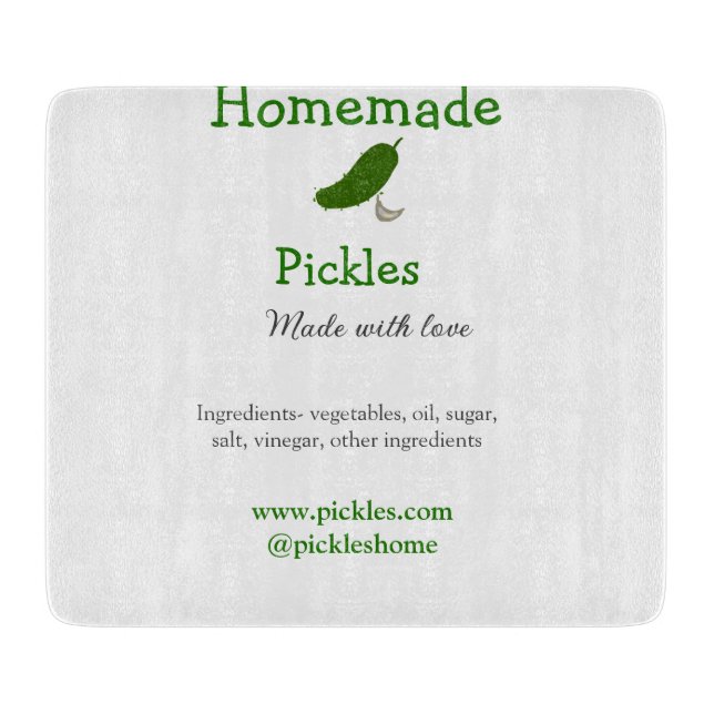 Hausgemachte Pflücke aus Liebe ergänzen Textseite Schneidebrett (Vorderseite)