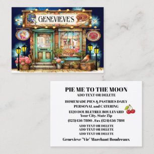 Hausgemachte Pies, Kuchen, Bäckerei-Visitenkarte Visitenkarte