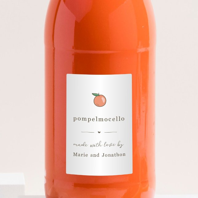 hausgemachte Pompelmocello Flasche Lebensmitteletikett (Von Creator hochgeladen)