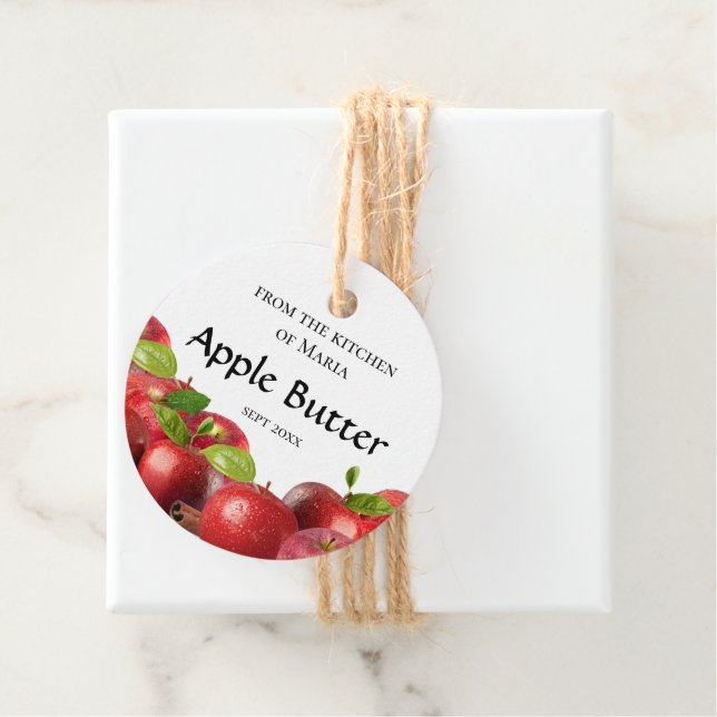 Hausgemachte Red Apple Butter Spread Canning 4 Zol Geschenkanhänger (Beispiel)