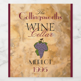 Hausgemachte Rote Merlot Personalisierte Weinflasc Weinetikett