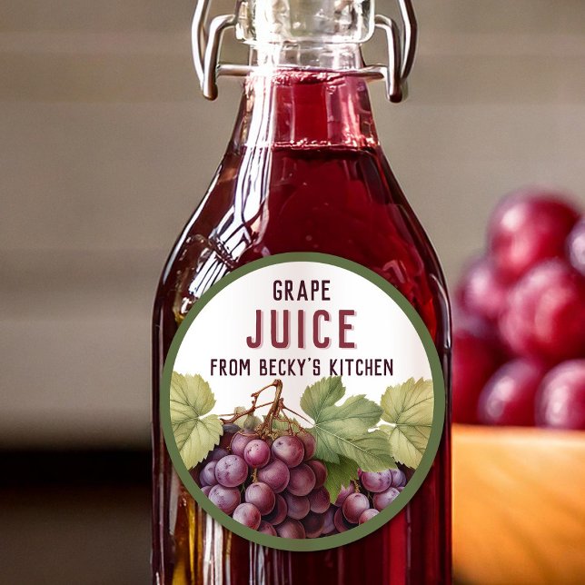hausgemachte Rote Traubensaft Pantry Labels Runder Aufkleber (Von Creator hochgeladen)