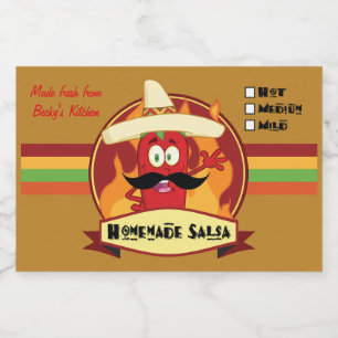 Hausgemachte Salsa-Kennzeichnung (3" x 2") Lebensmitteletikett