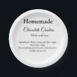 Hausgemachte Schokoladenkekse aus Liebe fügen Text Pappteller<br><div class="desc">Entwurf</div>