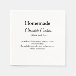Hausgemachte Schokoladenkekse aus Liebe fügen Text Serviette