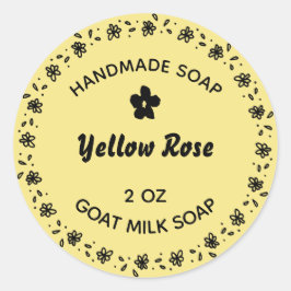 Hausgemachte Seife Rustikale Blume Kranz Land Gelb Runder Aufkleber
