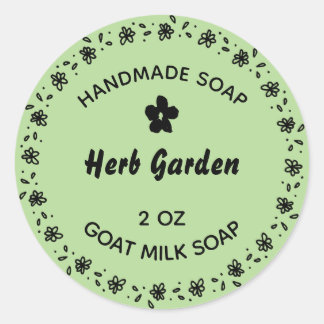 Hausgemachte Seife Rustikale Blume Wreath Country Runder Aufkleber