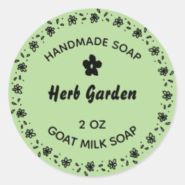 Hausgemachte Seife Rustikale Blume Wreath Country  Runder Aufkleber