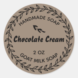 Hausgemachte Seife Rustikale Schokolade Runder Aufkleber