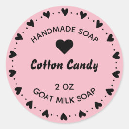 Hausgemachte Seife Rustikales Landherz Kraut Rosa Runder Aufkleber