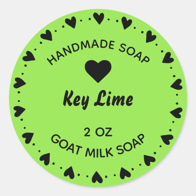 Hausgemachte Seife Rustikales Landherz Limon Runder Aufkleber (Vorderseite)