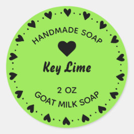 Hausgemachte Seife Rustikales Landherz Limon Runder Aufkleber