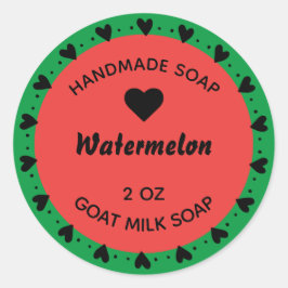 Hausgemachte Seife Rustikales Landherz Melone Runder Aufkleber