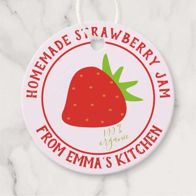 Hausgemachte Strawberry Jam - 100 % Bio Geschenkanhänger (Vorderseite)