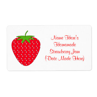 Hausgemachte Strawberry-Marmelade-Label. Weiß und