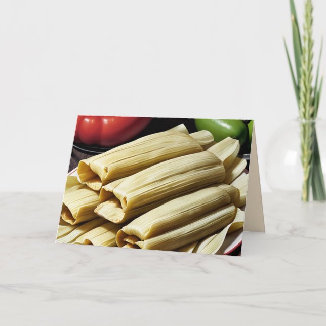 hausgemachte Tamales Feiertagskarte (Vorderseite)