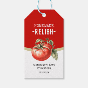 Hausgemachte Tomaten mit roter Tomate Geschenkanhänger