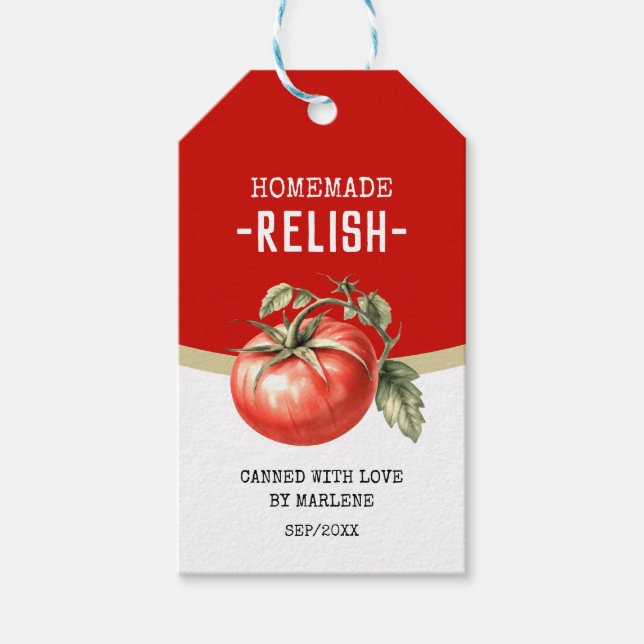 Hausgemachte Tomaten mit roter Tomate Geschenkanhänger (Vorderseite)